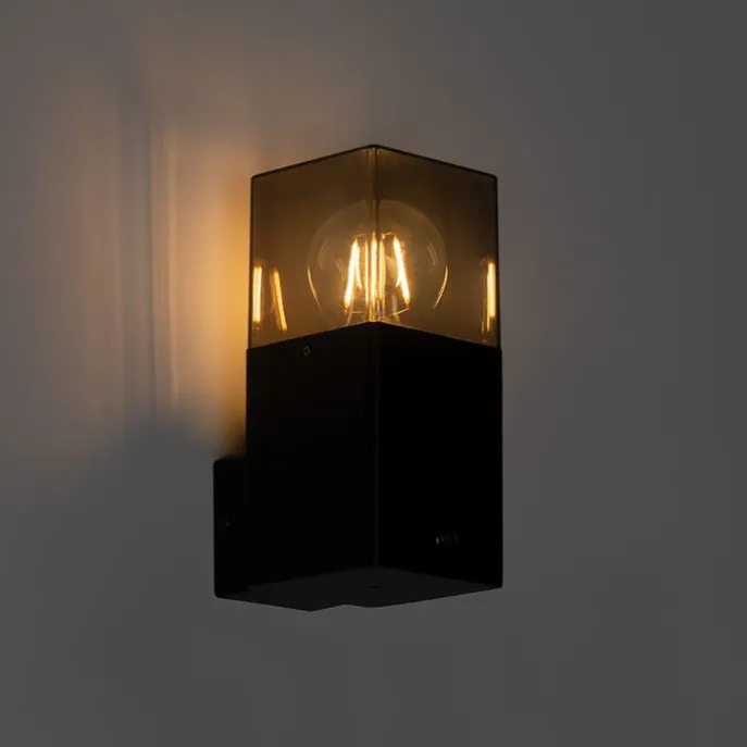 Außenwandleuchte schwarz IP44 mit Dämmerungssensor - Dänemark