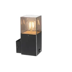 Außenwandleuchte schwarz IP44 mit Dämmerungssensor - Dänemark