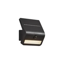 Außenwandleuchte schwarz inkl. LED IP54 mit Bewegungssensor Solar - Floody