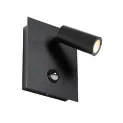 Außenwandleuchte schwarz inkl. LED IP54 Bewegungssensor - Simon