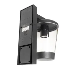 Außenwandleuchte schwarz IP44 mit Bewegungssensor - Joren