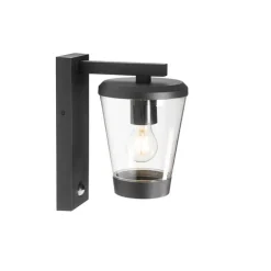 Außenwandleuchte schwarz IP44 mit Bewegungssensor - Joren