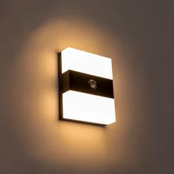 Außenwandleuchte schwarz IP44 inkl. LED mit Bewegungsmelder - Dualy