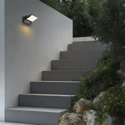 Außenwandleuchte schwarz inkl. LED IP54 mit Bewegungssensor Solar - Judge