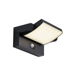 Außenwandleuchte schwarz inkl. LED IP54 mit Bewegungssensor Solar - Judge