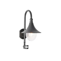 Außenwandleuchte schwarz IP44 inkl. Bewegungsmelder - Daphne