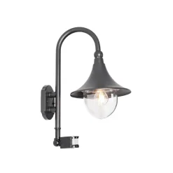 Außenwandleuchte schwarz IP44 inkl. Bewegungsmelder - Daphne