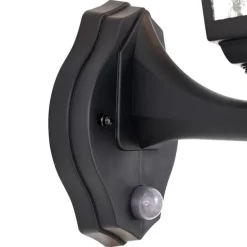 Außenwandleuchte schwarz mit Bewegungssensor IP44 - New Haven Gehämmert