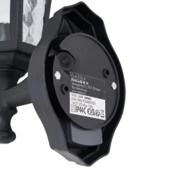 Außenwandleuchte schwarz mit Bewegungssensor IP44 - New Haven Gehämmert