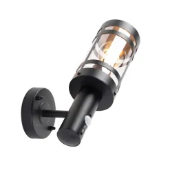 Außenwandleuchte schwarz mit Bewegungssensor IP44 - Gleam