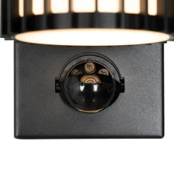 Außenwandleuchte schwarz mit Bewegungssensor 2-Licht - Boris