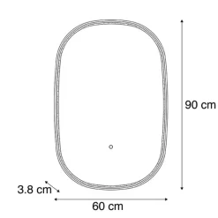 Badezimmerspiegel Gold inkl. LED mit Touchdimmer oval - Miral