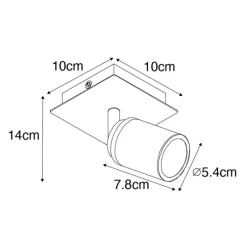Bad-Spot schwarz quadratisch IP44 inkl. Wifi GU10 - Ducha