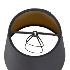 Baumwollklemmschirm schwarz 12 cm rund mit goldener Innenseite