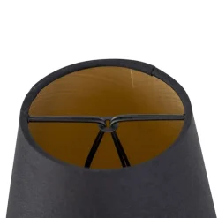 Baumwollklemmschirm schwarz 12 cm rund mit goldener Innenseite