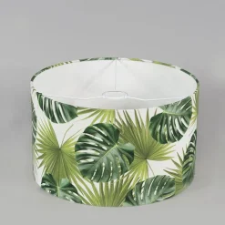 Baumwoll-Lampenschirm Blattdesign Rund 35/35/20 - Leaf