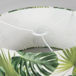 Baumwoll-Lampenschirm Blattdesign Rund 35/35/20 - Leaf