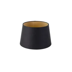 Baumwolllampenschirm schwarz 25/20/16 mit goldenem Interieur