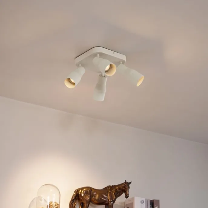 Beige GU10 Deckenstrahler 50 mm quadratisch 4-flammig - Stanley