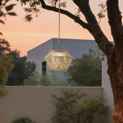 Böhmische Tischleuchte Beige inkl. LED 3-Stufen-Dimmbar IP54 Solar Wiederaufladbar - Duco