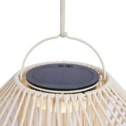 Böhmische Tischleuchte Beige inkl. LED 3-Stufen-Dimmbar IP54 Solar Wiederaufladbar - Duco