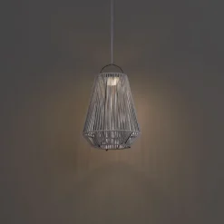 Böhmische Tischleuchte Grau inkl. LED 3-Stufen-Dimmbar IP54 Solar Wiederaufladbar - Duca