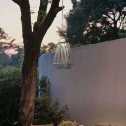 Böhmische Tischleuchte Grau inkl. LED 3-Stufen-Dimmbar IP54 Solar Wiederaufladbar - Duca