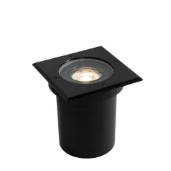 Bodenstrahler für den Außenbereich, schwarz, quadratisch, verstellbar, IP65 – Delux