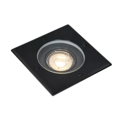 Bodenstrahler für den Außenbereich, schwarz, quadratisch, verstellbar, IP65 – Delux