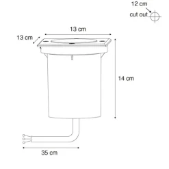 Bodenstrahler für den Außenbereich, schwarz, quadratisch, verstellbar, IP65 – Delux