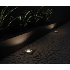 Bodenstrahler für den Außenbereich, schwarz, quadratisch, verstellbar, IP65 – Delux