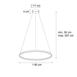 Bronze Hängeleuchte 40 cm inkl. LED 3-stufig dimmbar - Girello