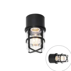 Decken- und Wandleuchte schwarz mit klarem Schirm IP54 - Kiki