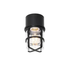 Decken- und Wandleuchte schwarz mit klarem Schirm IP54 - Kiki