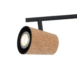 Deckenfleck schwarz mit Korkschirm 4-Licht verstellbar - Corky