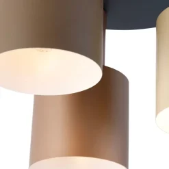 Deckenleuchte Bronze mit Taupe und Beige 3-flammig - Ans