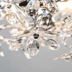 Deckenleuchte Chrom mit bunten Kunststoffblumen 38cm - Fiore