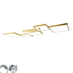 Deckenleuchte Gold inkl. LED 3 Stufen dimmbar 5 Lichter - Lejo