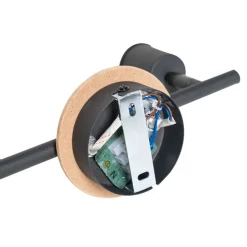 Deckenleuchte schwarz mit Rauchglas und Holz 2-flammig - Vidro