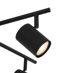 Deckenleuchte schwarz mit Holz 5-flammig verstellbar rechteckig - Jeana