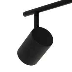 Deckenleuchte schwarz mit Holz 5-flammig verstellbar rechteckig - Jeana