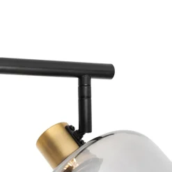 Deckenspot schwarz mit Rauchglas länglich 3-flammig - Zuzanna