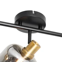 Deckenspot schwarz mit Rauchglas länglich 3-flammig - Zuzanna