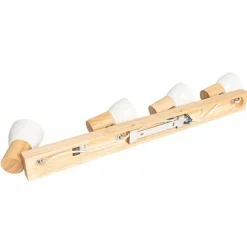 Deckenstrahler aus Holz mit weißem, verstellbarem 4-flammigen Strahler – Thorin