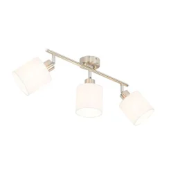 Deckenstrahler aus Stahl mit weißem Schirm, 3-flammig verstellbar – Hetta