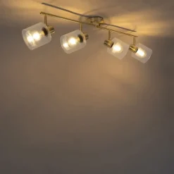 Deckenstrahler Gold mit Glas 4-flammig verstellbar - Laura