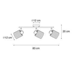 Deckenstrahler Gold mit Glas 3-flammig verstellbar - Laura