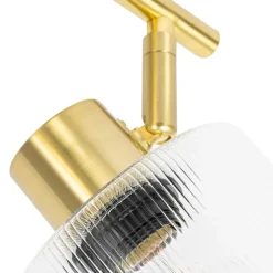 Deckenstrahler Gold mit Glas 2-flammig verstellbar - Laura