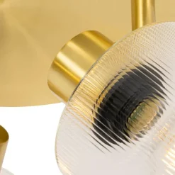 Deckenstrahler Gold mit Glas 3-flammig verstellbar rund - Laura