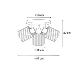Deckenstrahler Gold mit Glas 3-flammig verstellbar rund - Laura